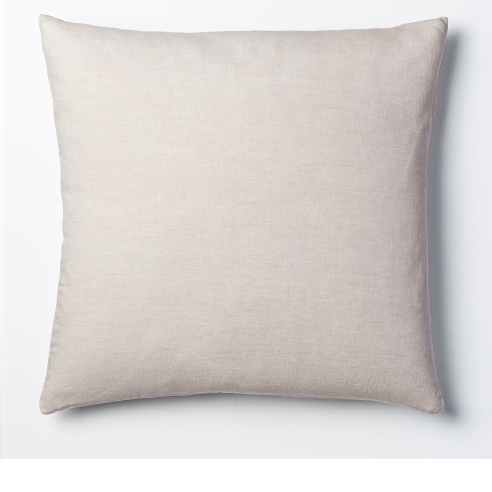 West Elm European Flax Linen Euro Shams (3)- Natural Flax color